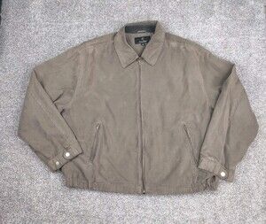 Gary Player Jacket Mens XXL Brown Faux Suede Microfiber Golf Bomber Dress Coat